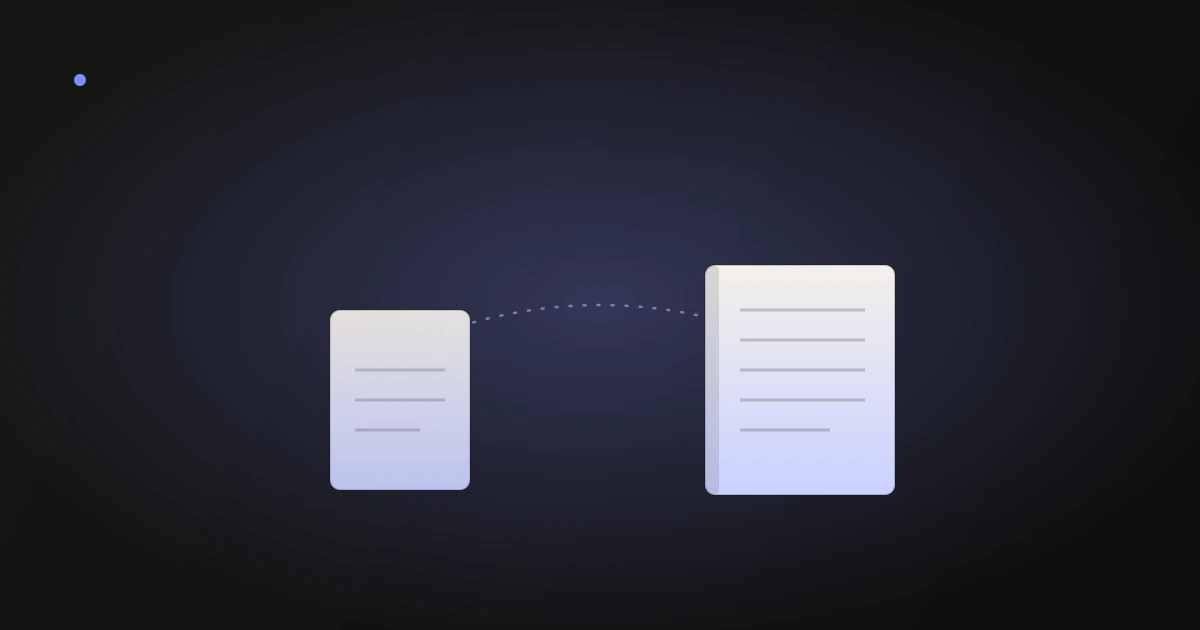 Illustration of a small, simple book connected by a dashed arrow to a larger, denser book, representing progressing from graded readers to real books